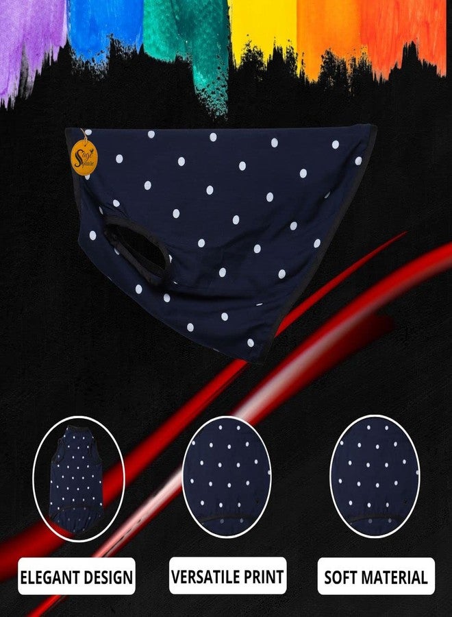 Sage Square Funky Soft Material Dog T-Shirt | Cool/Funky Print Pet | Soft Light Weight | Comfortable & Breathable Dog Clothing | Trendy Vest Outfit (Polka Blue) (Medium - 18inch) - Image 3